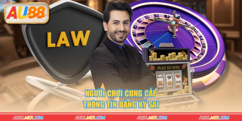 Người chơi cung cấp thông tin đăng ký sai